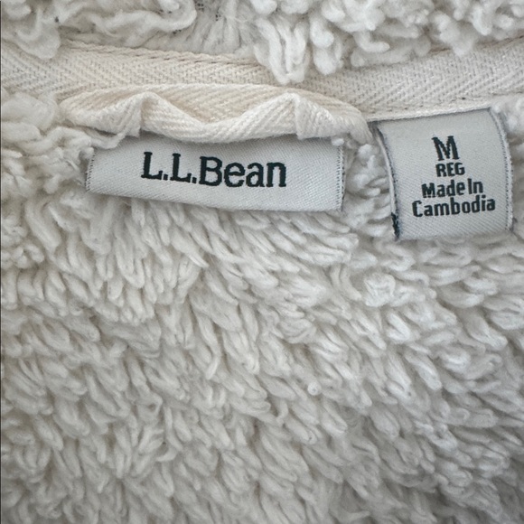 LL BEAN Women’s 1912 Sweatshirt Sherpa Lined Hoodie Green Size Medium - Picture 4 of 7